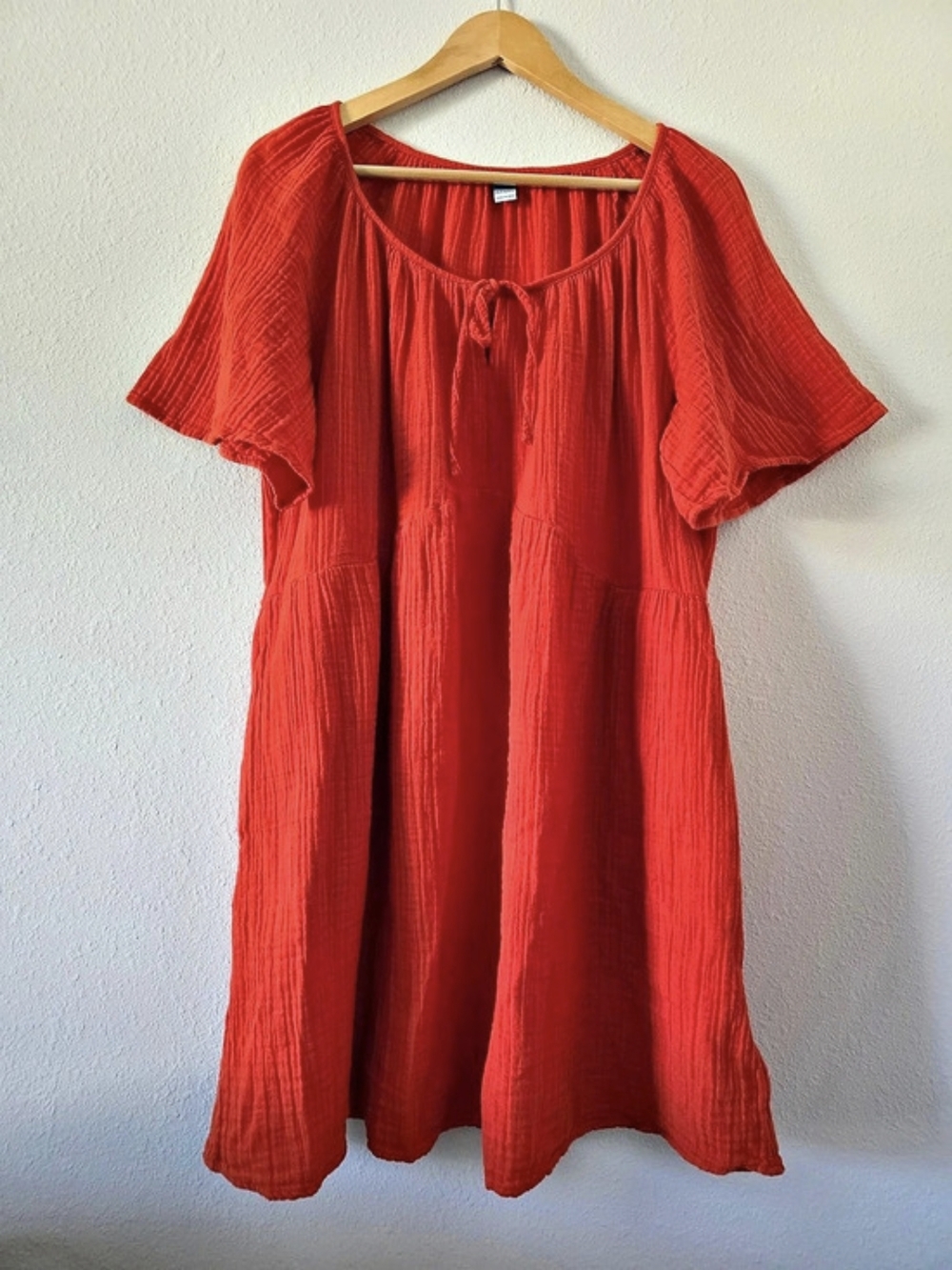 Old Navy Red Cotton Mini Dress Size Large Like New